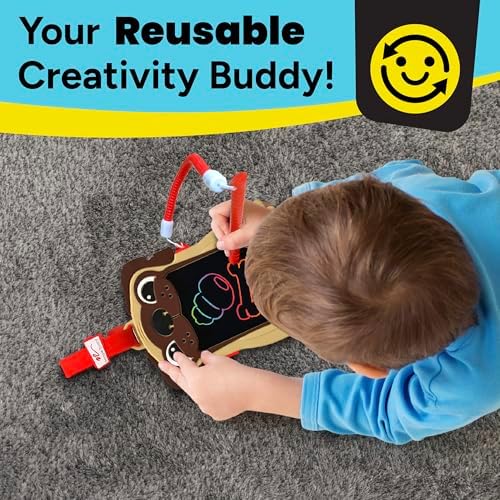 Boogie Board Sketch Pals Capybara 4” LCD Writing Tablet for Kids – Reusable Mess-Free Drawing Pad with Tethered Stylus – Clip-On Travel Doodle Board Toy – Ages 3+