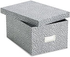 Oxford 40590 Reinforced Board Card File, Lift-Off Cover, Holds 1,200 5 x 8 Cards, Black/White