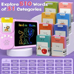Writing Drawing Tablet with Talking Spanish Flash Cards - Pink