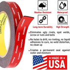 CANOPUS Double Sided Tape, 5952 Heavy Duty Mounting Tape, Strong Bond & Weatherproof Seal Strip for Automotive Mounting, Picture and Photo Frame, Poster, Craft, 0.75 in x 15 ft, Black, Made in USA