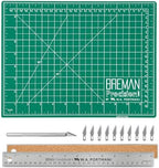 WA Portman Self-Healing Cutting Mat with Hobby Knife, 12'' Metal Ruler Set
