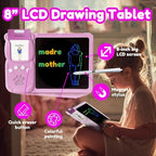 Writing Tablet with Bilingual Flash Cards for Kids, Italian Pink