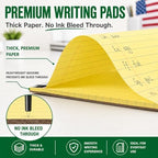 KAISA Legal Note pads 8.5 x 11，12pads 600 Sheets note pads office supplies Recycled Paper 8.5 x 11 Wide Ruled 50 sheets Premium Thick Paper Hard Back Notepads 8-1/2"x 11-3/4" Writing Tablet Canary For Office Supplies (Pack of 12)