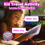 Writing Tablet with Bilingual Flash Cards for Kids, French, Pink