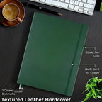Graph Paper Notebook,Large 8.5 x 11 Hardcover Leather Journal for Women Men