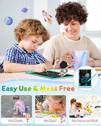 FLUESTON LCD Writing Tablet for Kids, 10 Inch Doodle Board, Colorful Drawing Pad for Toddler, Educational Travel Toy Gifts for 3-8 Year Old Girls Boys, Erase Lock Writing Board
