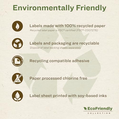 Avery EcoFriendly Matte White Recycled Barbell Labels, 0.5" x 2.5", Matte White Labels, Permanent Label Adhesive, Laser/Inkjet, 450 Printable Labels (Pack of 2)