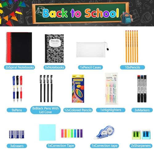 Gilprop 81 Pcs School Supplies Kit Back to School Supply Bundle, Blue