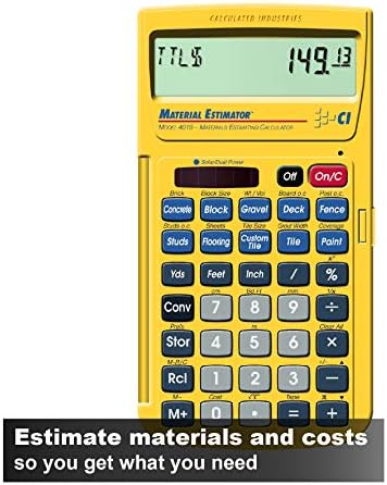 Calculated Industries Material Estimator Calculator (4019) + Construction Master Pro Workbook and Study Guide (2140)