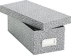 Oxford 40588 Reinforced Board Card File, Lift-Off Cover, Holds 1,200 3 x 5 Cards, Black/White