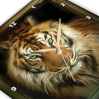 3dRose Wall Clock Silent - 13 inch - Portrait of a Tiger - Designs Animal Themes