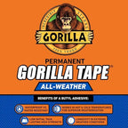 Gorilla All Weather Duct Tape, Black, 1.88" x 25 yd | UV Resistant | Waterproof | For Outdoor Repairs | 2-Pack, Pack of 6