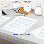 Rosmonde 172800 Sheets Loose Leaf Paper Bulk, 1152 Pack, Wide Ruled Paper