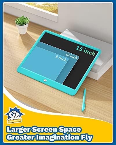 TEKFUN 15inch LCD Writing Tablet Teen Boy Girl Gifts Ideas, Easter Birthday Gifts for Kids, Drawing Board Educational Toys for 6 4 5 3 Year Old Boys, Homeschool and Office Message Memo Board