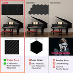 Foroomaco Slash Acoustic Foam Panels, 12 x 12 x 2 in, 12 Pack, Black