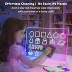 16" Rechargeable LED Drawing Board,13 Light Effects Neon Light Up Drawing Tablet,Dry Erase Glow Doodle Pad with Markers & Tracing Paper,Gift Toy for Boys Girls Birthday Christmas