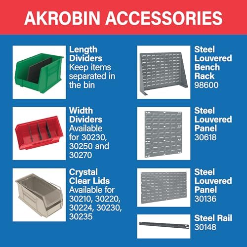 Akro-Mils 30250 AkroBins Plastic Storage Bins, 15"x16"x7", Yellow, 6-Pack