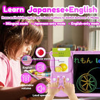 Writing Tablet with Bilingual Flash Cards for Kid, Japanese Pink
