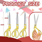 Amylove 3 Pcs 10.5'' Ribbon Cutting Scissors,Style1,Gold
