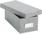 Oxford 40588 Reinforced Board Card File, Lift-Off Cover, Holds 1,200 3 x 5 Cards, Black/White