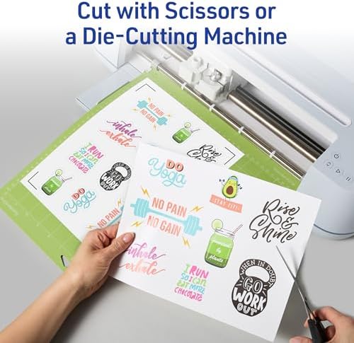 Avery Printable Sticker Paper, 8.5" x 11", Matte White, Repositionable Adhesive, Laser/Inkjet Compatible, 30 Label Sheets, Great for Product Branding, Cute Stickers, and More (2-Pack of 3383)
