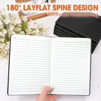 24 Pack Lined Journal Notebook for Work, 200 Pages, Medium 5.5 in x 8.3 in, A5 College Ruled, Hardcover Journaling Notebooks for Writing, Note Taking, Fit for Business Work School Home (Black)