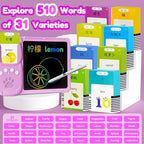 Writing Tablet with Bilingual Flash Cards for Kids, Chinese Pink