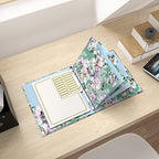 Rouidr 3 Ring Binder with clipboard, 1 inch 8.5 x 11 in Letter Size View Binders Organizer with Dividers Tabs & Clear Sleeves, School Supplies, Office Supplies, Plum Flower