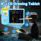 Writing Tablet with Bilingual Flash Cards for Kid, Japanese Blue
