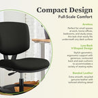 HON Volt Ergonomic Office Stool, Armless, Office Desk Computer Chair, Black