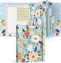 Rouidr 3 Ring Binder with clipboard, 1 inch 8.5 x 11 in Letter Size View Binders Organizer with Dividers Tabs & Clear Sleeves, School Supplies, Office Supplies, Green Flower