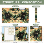 Rouidr Mini 3 Ring Binder with clipboard, 1 inch Round Binder Organizer, 8.5"x5.5" Cute Binder with 5 Dividers Tabs & Clear Sleeves, School Supplies, Office Supplies