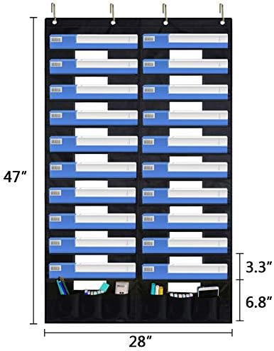 EAMAY Hanging File Folder Organizer Wall Mounted - 20 Pockets Wall File Folders, Office Supplies File Document Organizer Holder Pocket Chart for Offices, Classroom or Home Use