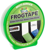 FrogTape Multi-Surface Painter's Tape with PAINTBLOCK, 2 in Wide (1.41 in x 45 yd), Quick Stick Medium Adhesion, Premium Green Painters Tape Removes Clean, 1 Roll (1396747)