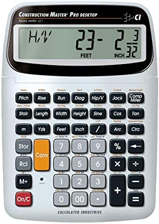 Calculated Industries 4065 Construction Master ProCalculator & 44080 Construction Master Pro-Desktop Advanced Construction Math Feet-Inch-Fraction Calculator with Trig Tool