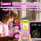 Writing Tablet with Bilingual Flash Cards for Kids, Chinese Pink