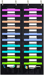 EAMAY Hanging File Folder Organizer Wall Mounted - 20 Pockets and 6 Learning Tool Wall File Folders, Office Supplies File Document Organizer Holder Pocket Chart for Offices, Classroom or Home
