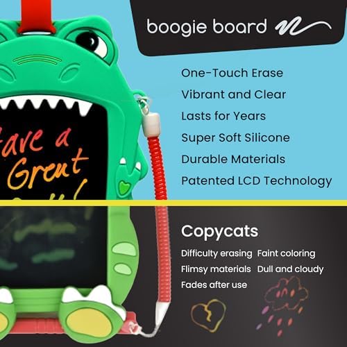 Boogie Board Sketch Pals Dazzle the Unicorn 4” LCD Writing Tablet for Kids – Reusable Mess-Free Drawing Pad with Tethered Stylus – Clip-On Travel Doodle Board Toy – Ages 3+