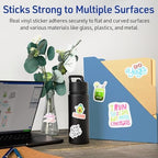 Avery Printable Vinyl Sticker Paper, 8-1/2" x 11", Matte White, Permanent Adhesive, Laser Printer Compatible, 7 Sheets Total, Ideal for Decal Stickers, Giveaways, Decals for Water Bottles, and More
