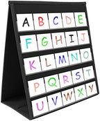 EAMAY Desktop Pocket Chart, Tabletop Teaching Classroom Pocket Charts Double-Side and self-Standing Pocket Chart for Kindergarten, Home Use or Classroom (Black) (Pack of 2)