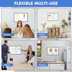 Double-Sided White Board Dry Erase Magnetic Whiteboard Wall 24x18 Black
