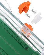 Firbon Green A4 Paper Cutter Bundle with 5Pcs Refill Blades, 12 Inch Paper Trimmer with Side Ruler for Scrapbooking, Craft, Coupon, Label, Cardstock