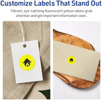 Avery Printable Round Labels, Sure Feed Technology, 3/4" Diameter, Neon Yellow Labels, Print-to-the-Edge, Laser/Inkjet, 6,400 Total, Great for Price Stickers and Mailing Seals
