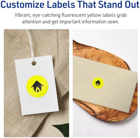 Avery Printable Round Labels, Sure Feed Technology, 3/4" Diameter, Neon Yellow Labels, Print-to-the-Edge, Laser/Inkjet, 1,600 Total, Great for Price Stickers and Mailing Seals