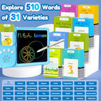 Writing Tablet with Bilingual Flash Cards for Kid, Japanese Blue