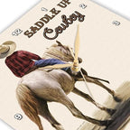 3dRose Wall Clock Silent - 10 inch - Saddle Up Cowboy Western Theme Painting - Western