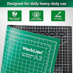 Worklion Self Healing Craft Mat: 18"x12" Rotary Cutting Mat for Sewing,Quilting,Leather,Craft,Fabric,Model,Art,Clay,5-layer 2-sided Cutting Mat, green and black