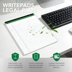 KAISA Legal Note pads 8.5 x 11，12pads 600 Sheets note pads Writing Pads Recycled Paper, Wide Ruled Perforated 50 sheets Premium Thick Paper Hard Back Notepads 8-1/2"x 11-3/4" Writing Tablet Canary For Office Supplies (Pack of 12pc)