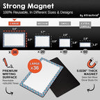 Attractivia Dry Erase Magnetic Labels 5.6 x 3.7 in, Pattern Borders, Large Dry Erase Magnets, 36-Pack, Erasable Write-On All-Purpose Labels, for Office, Education, Home, Whiteboard
