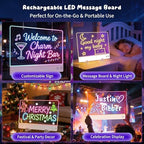 16" Rechargeable LED Drawing Board,13 Light Effects Neon Light Up Drawing Tablet,Dry Erase Glow Doodle Pad with Markers & Tracing Paper,Gift Toy for Boys Girls Birthday Christmas
